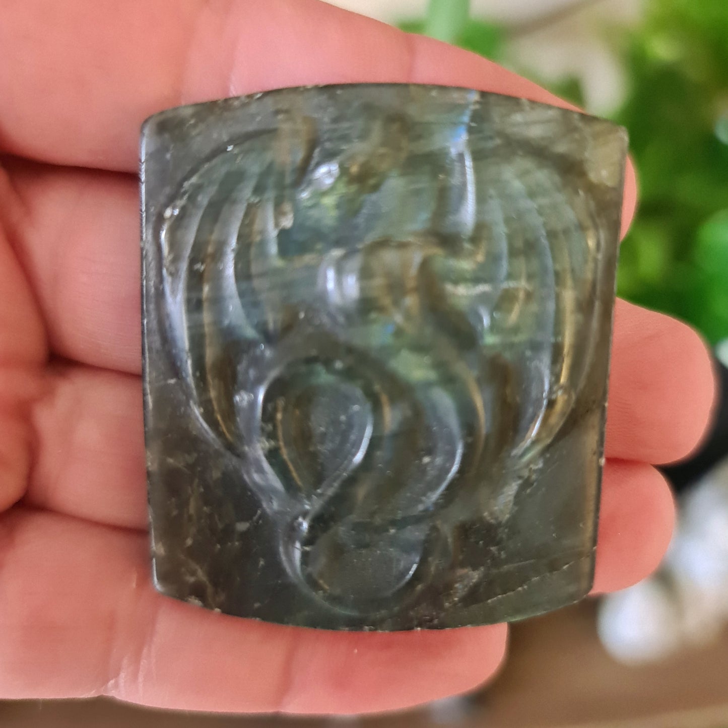Labradorite Carved Tile