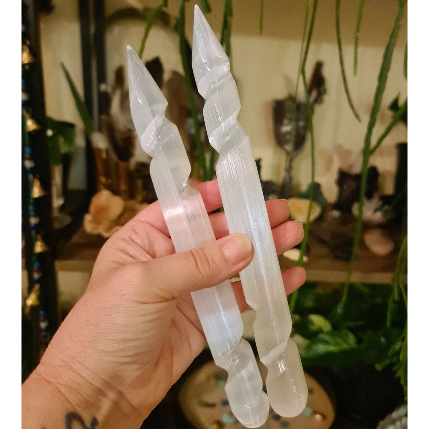 Selenite Spiral Wand