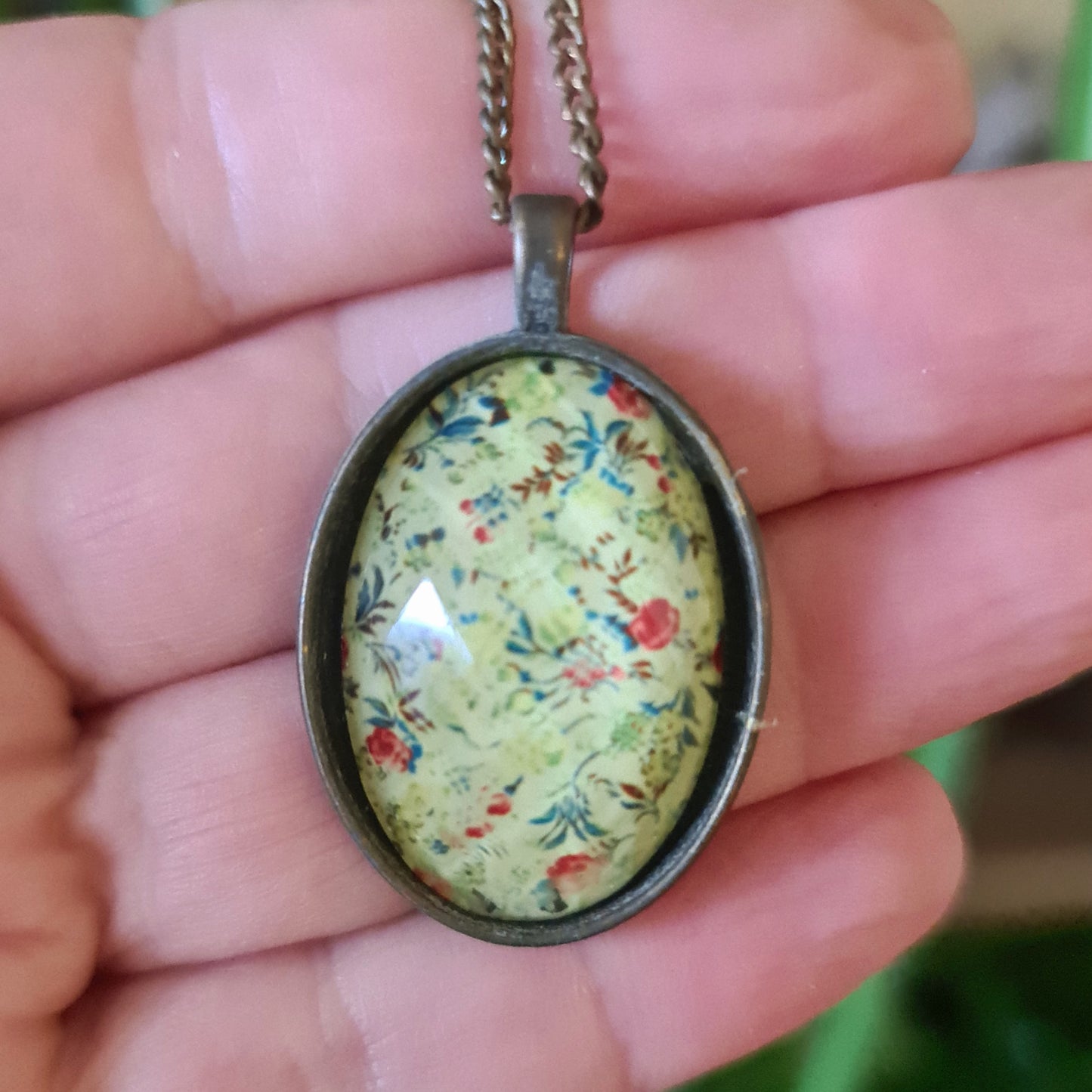 Antique Bronze Glass Pendant