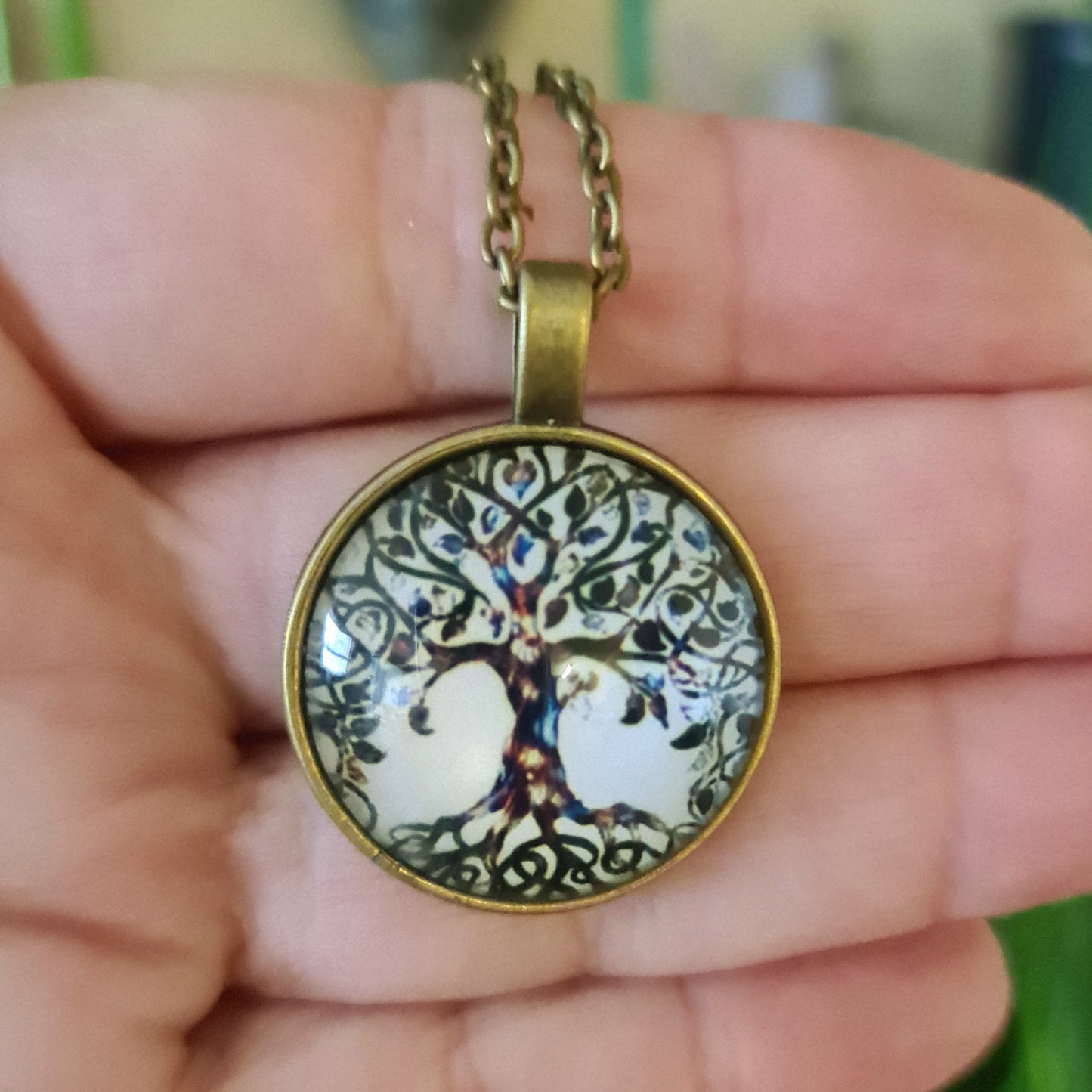 Antique Bronze Glass Pendant