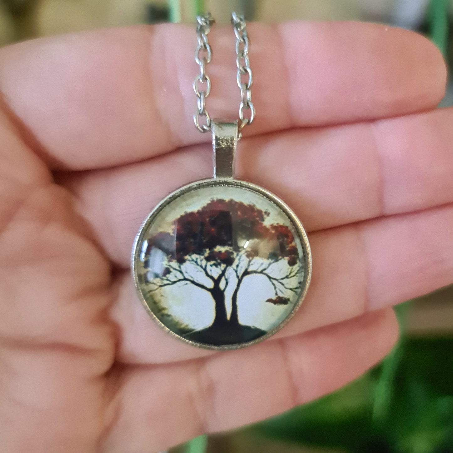 Antique Bronze Glass Pendant