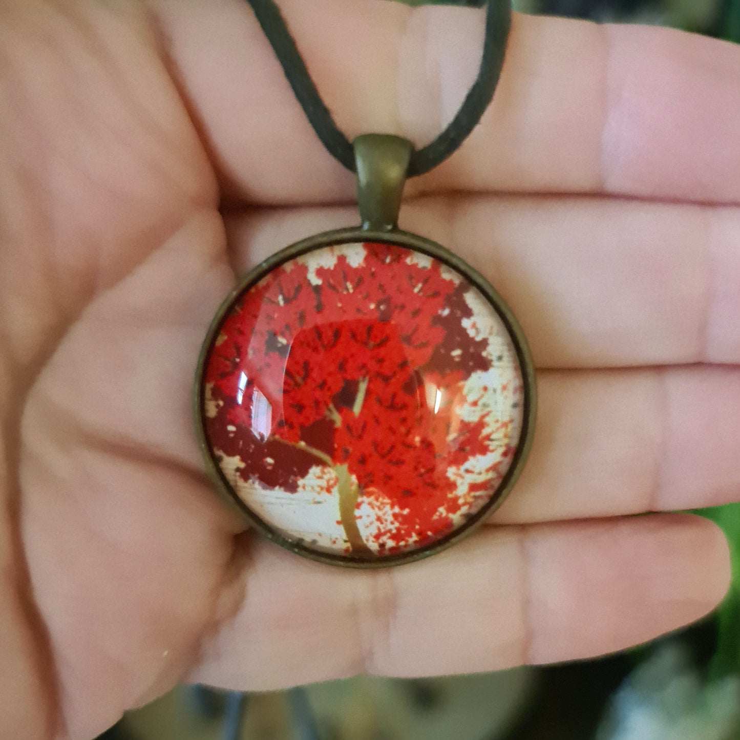Antique Bronze Glass Pendant