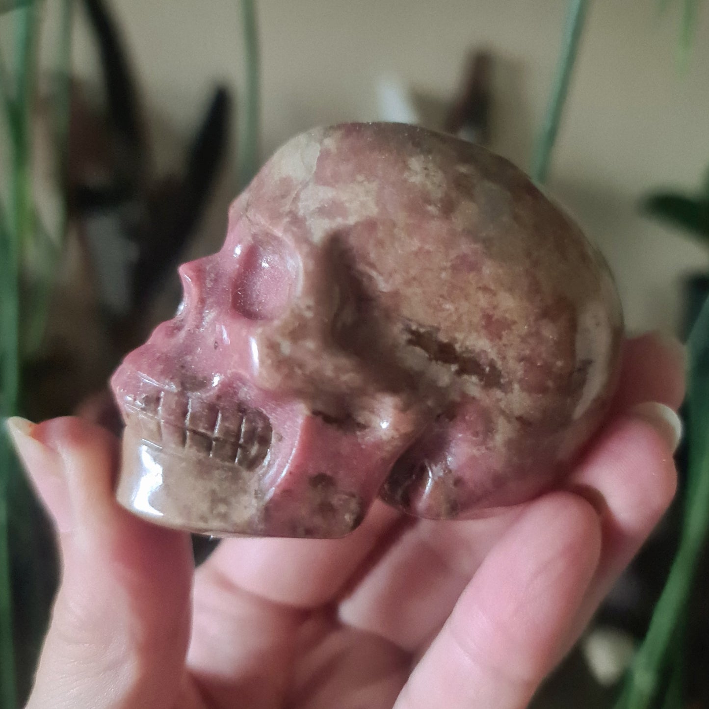 Lepidolite Skull
