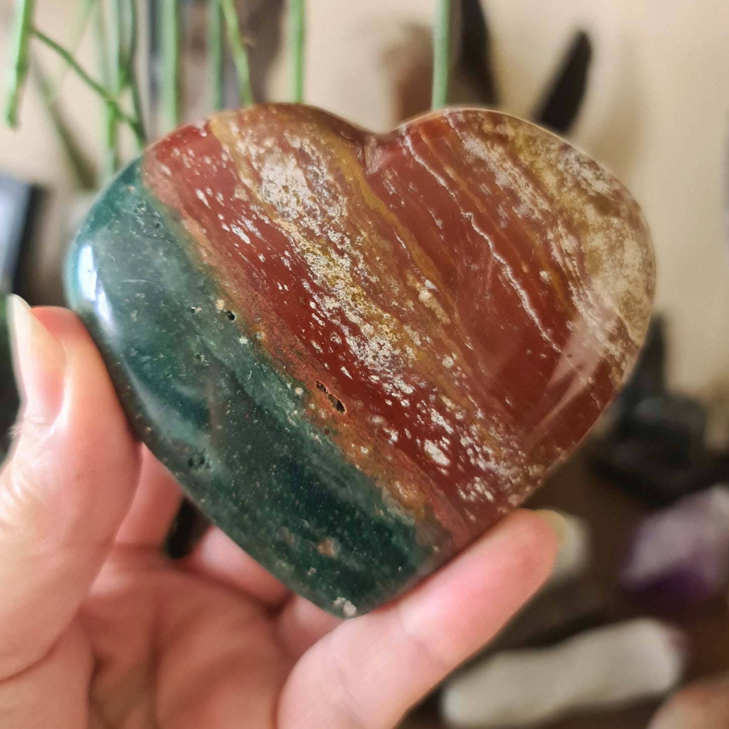 Ocean Jasper Hearts - Large