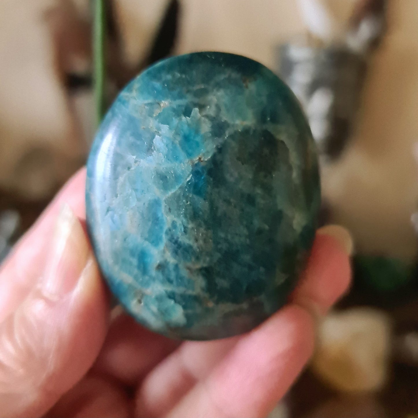 Blue Apatite Palm Stone