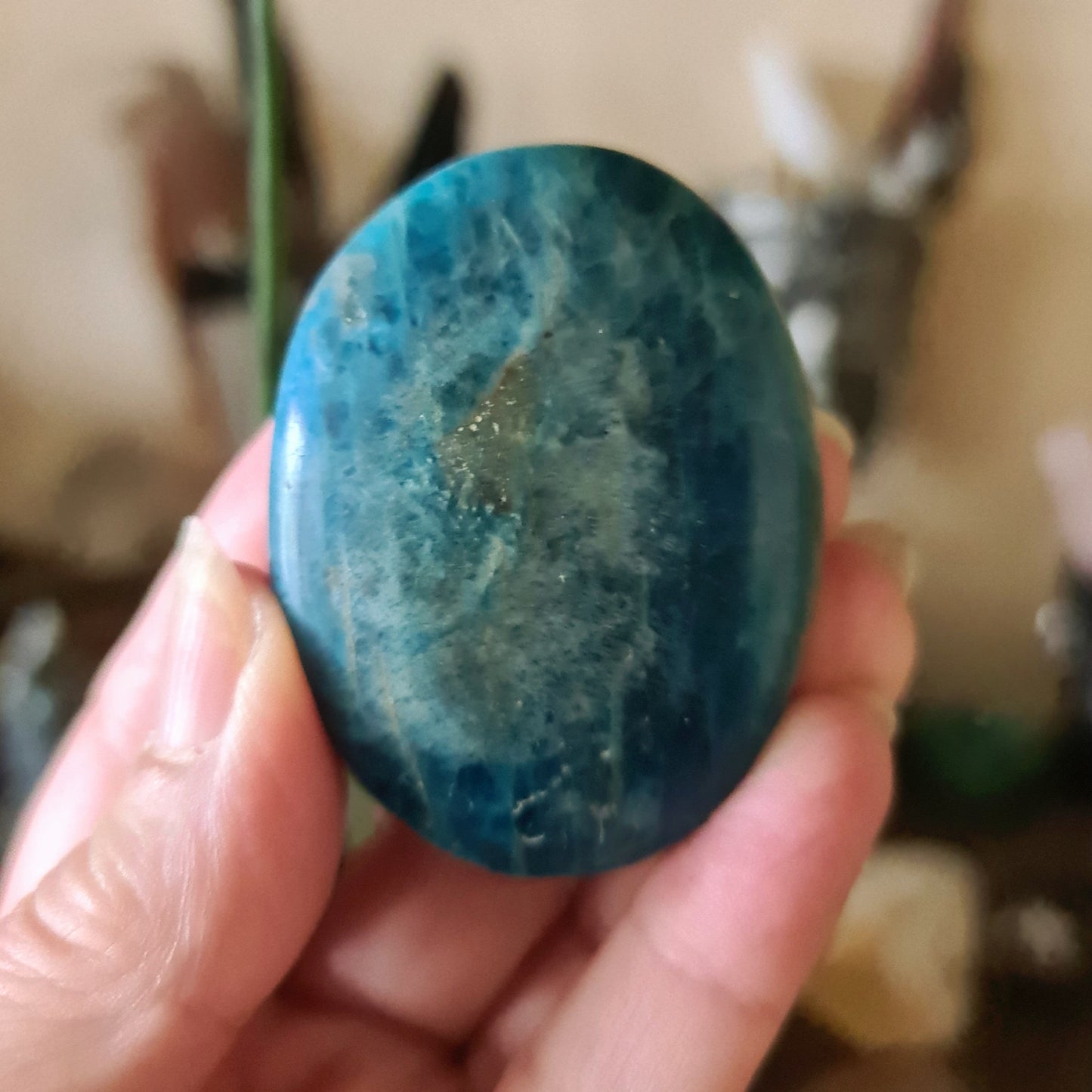 Blue Apatite Palm Stone