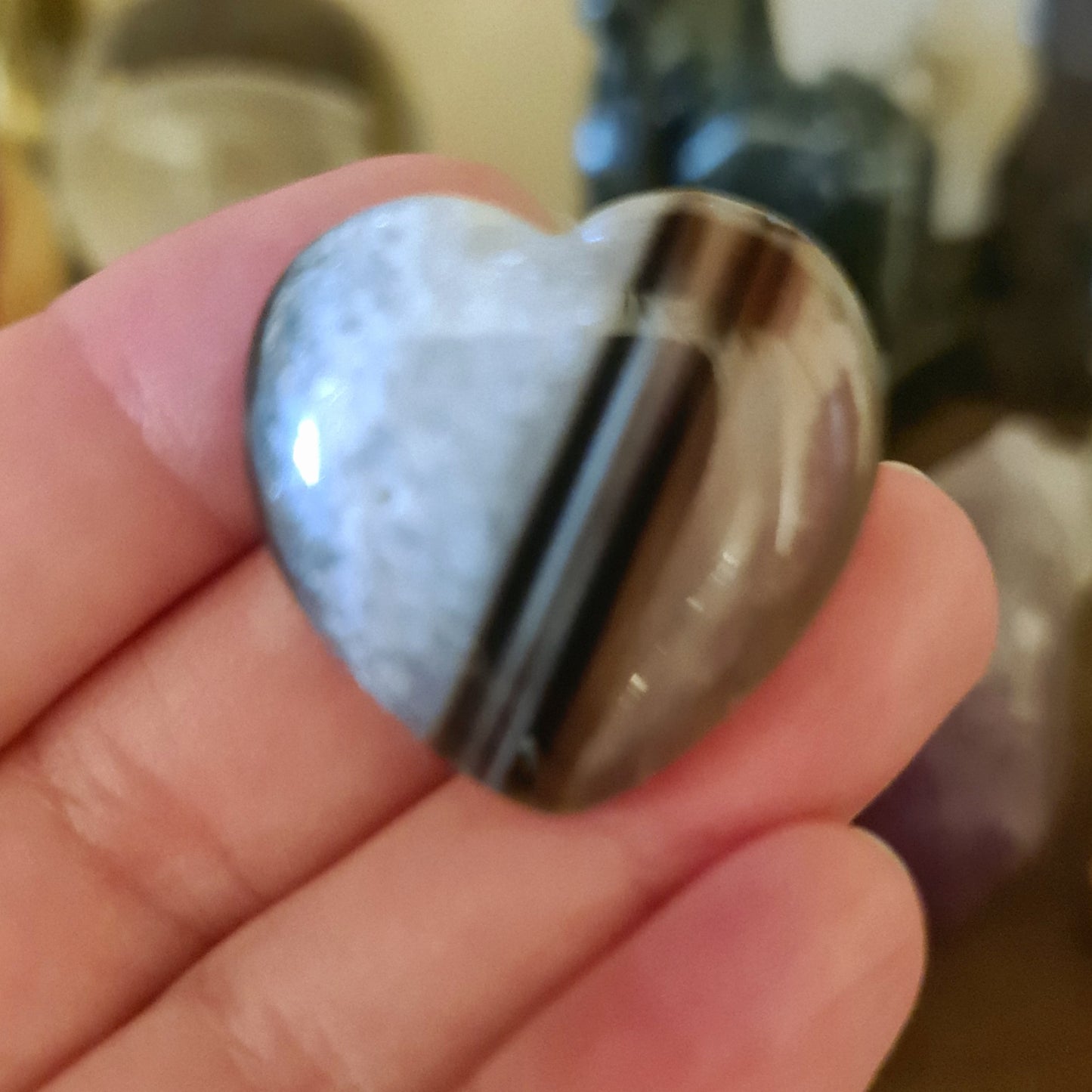 Black Agate Heart - Mini