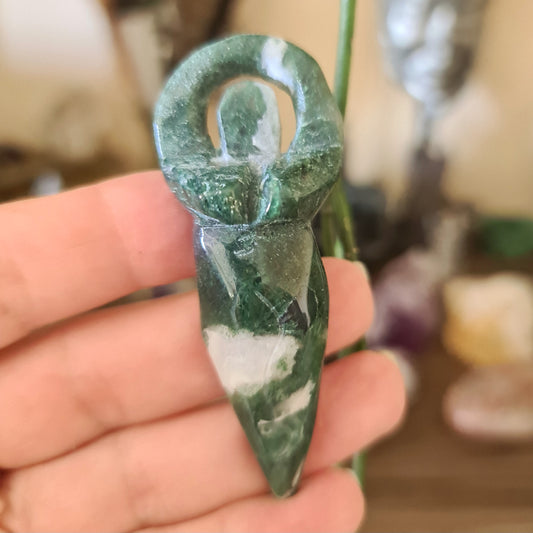 Moss Agate Goddess