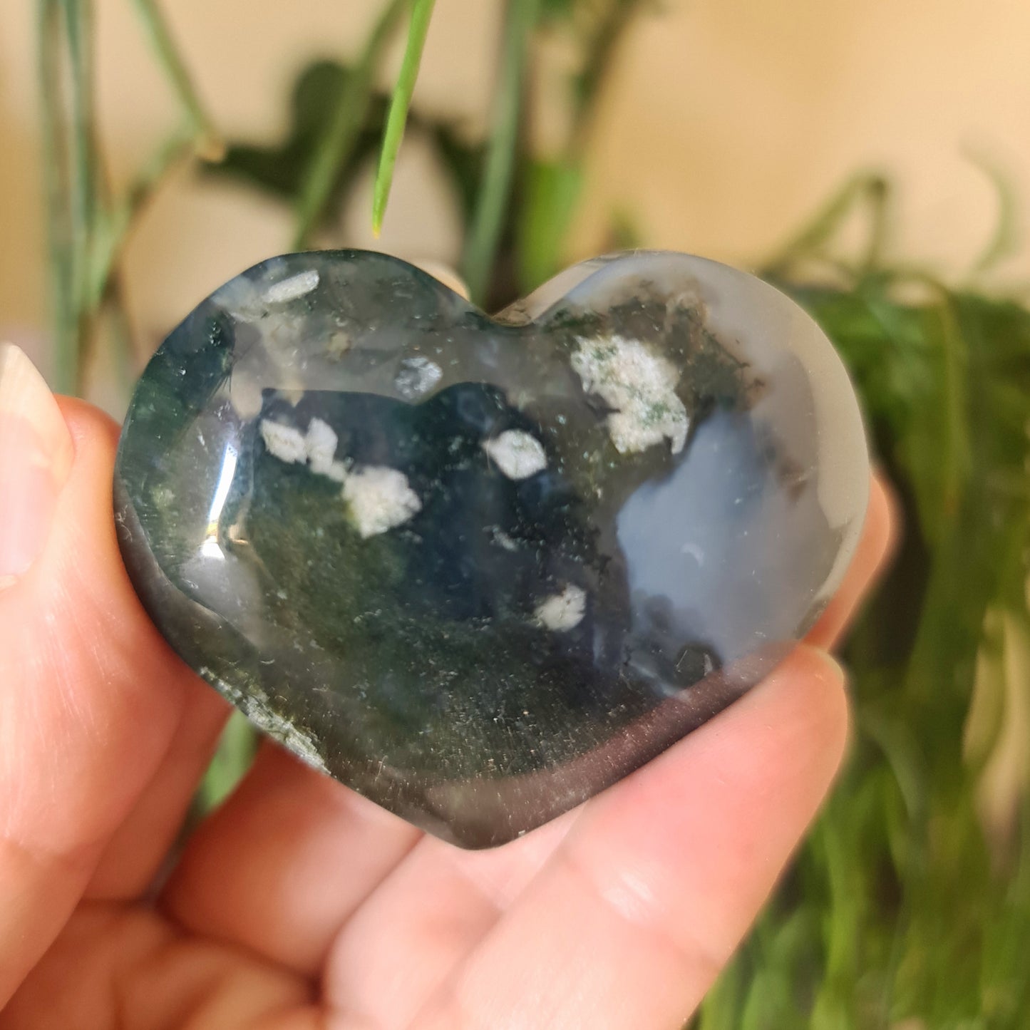Moss Agate Heart