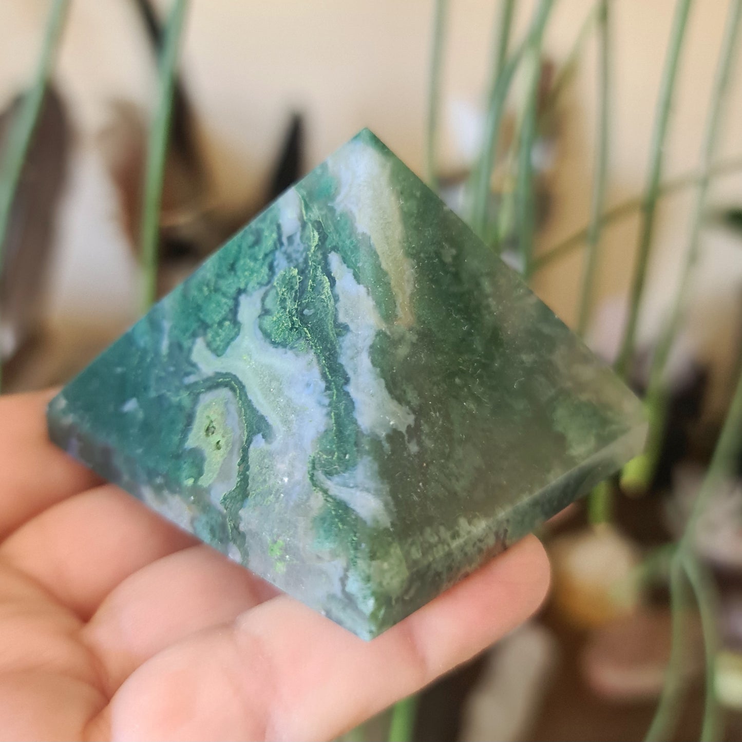 Moss Agate Pyramid