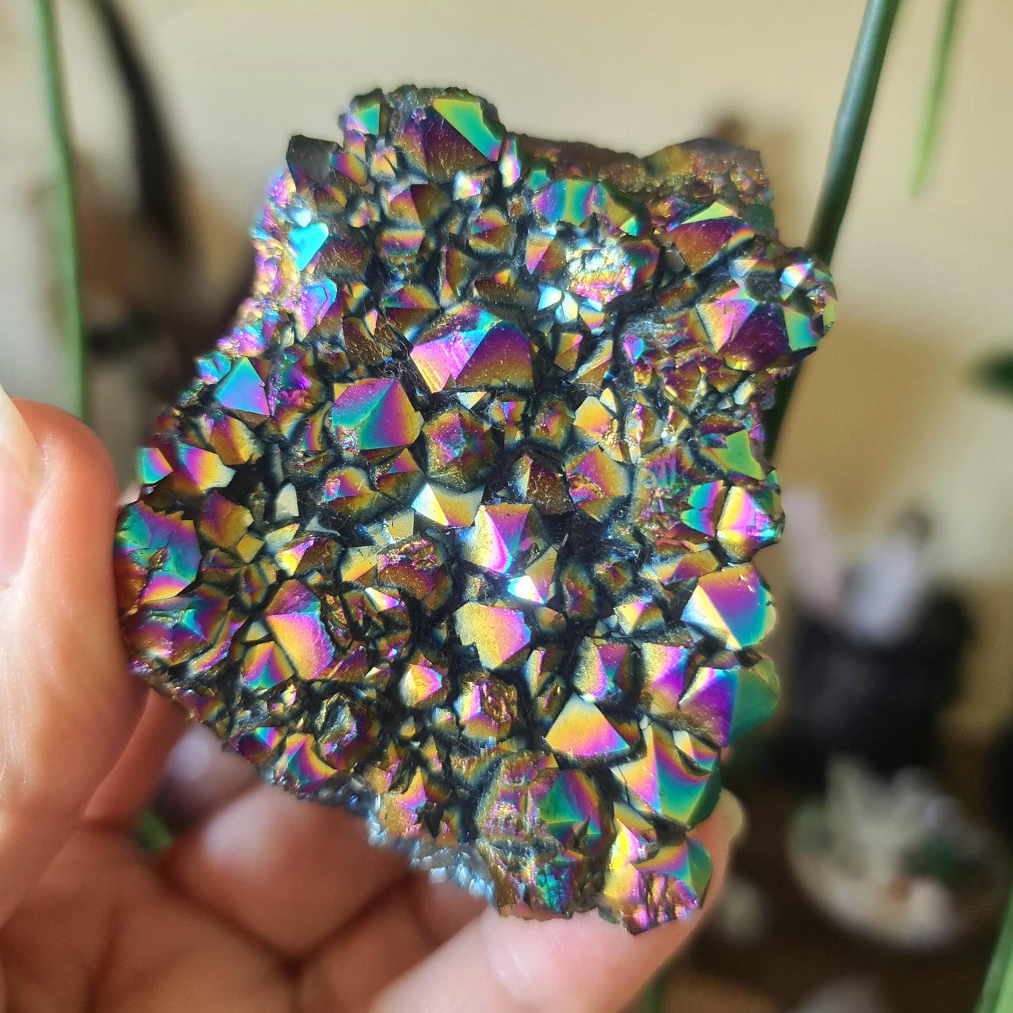 Titanium Aura Quartz Cluster
