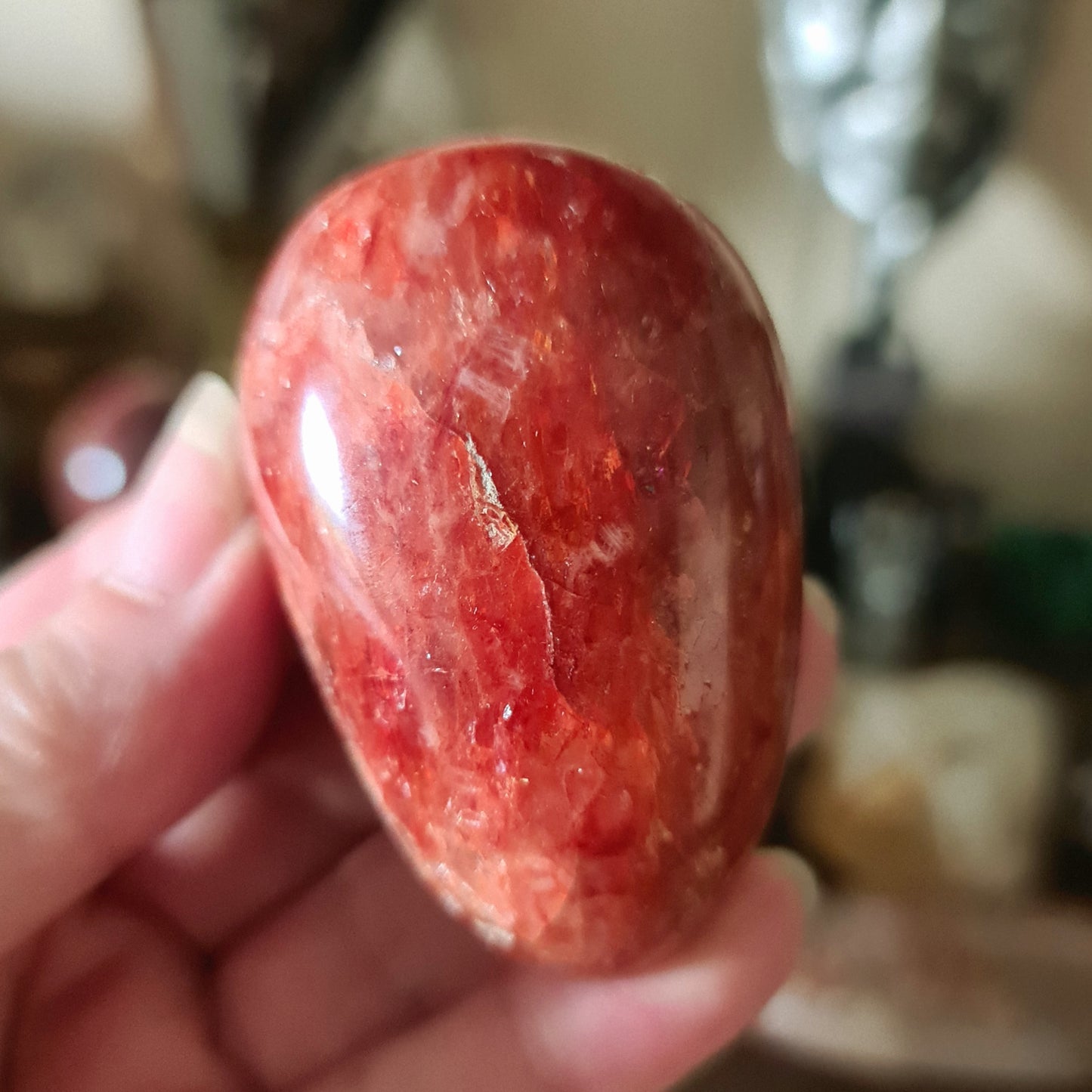 Fire Quartz Palm Stone