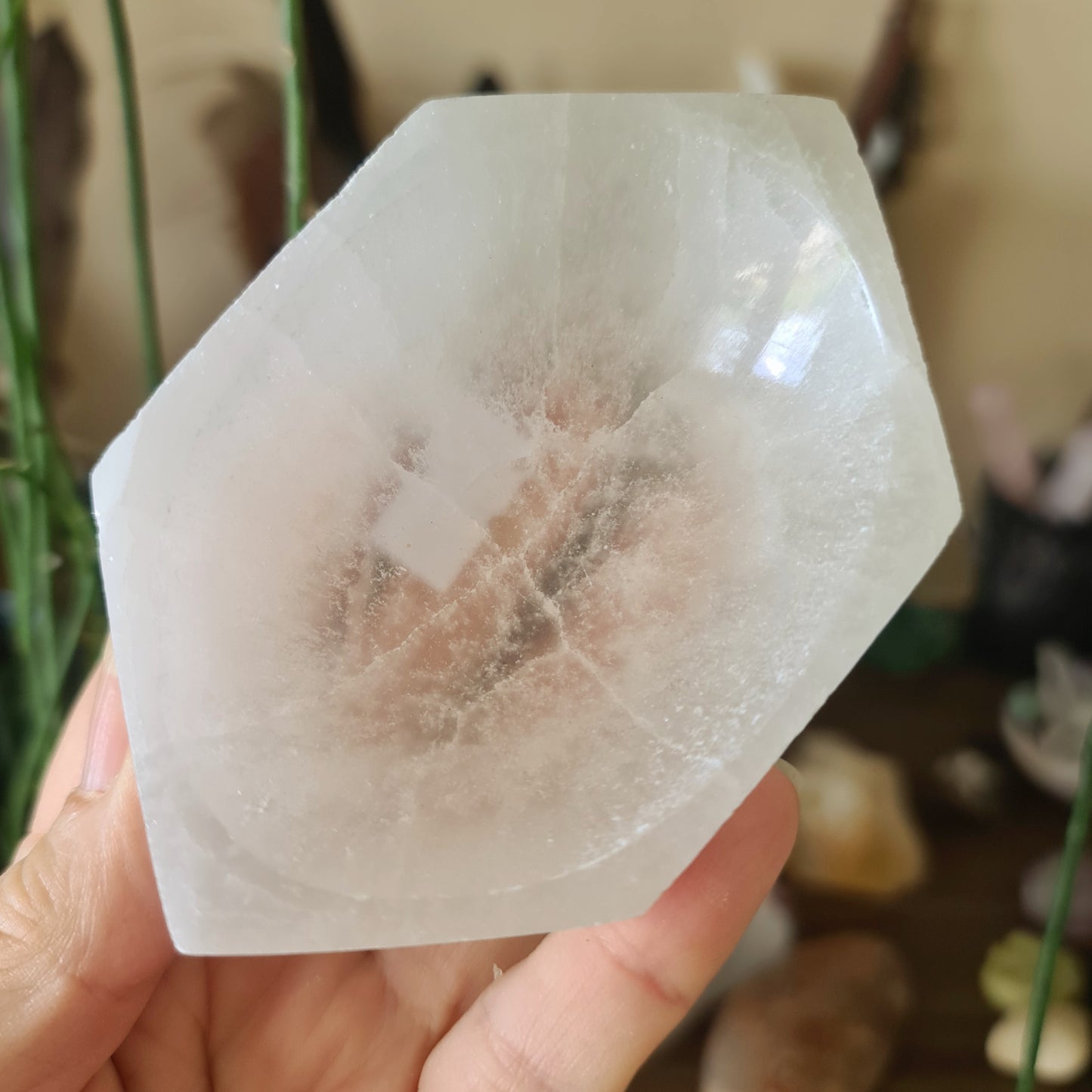 Selenite Flat Bowl