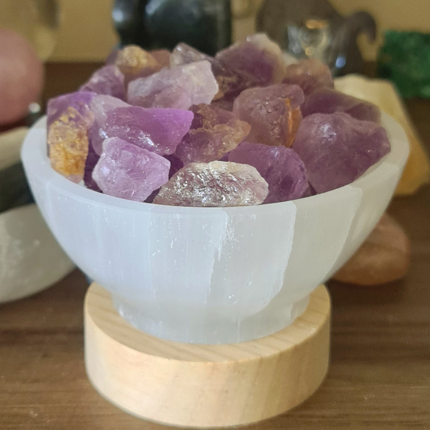 Selenite & Amethyst Bowl Lamp