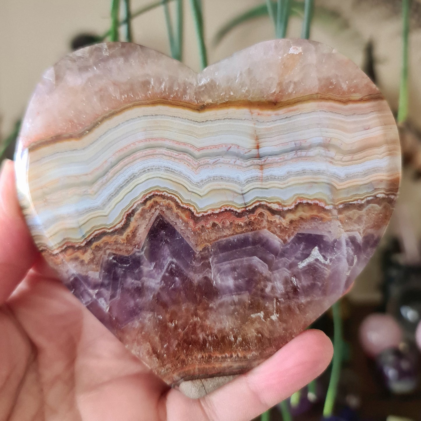 Amethyst Agate Slab Heart (D) - 289Gm