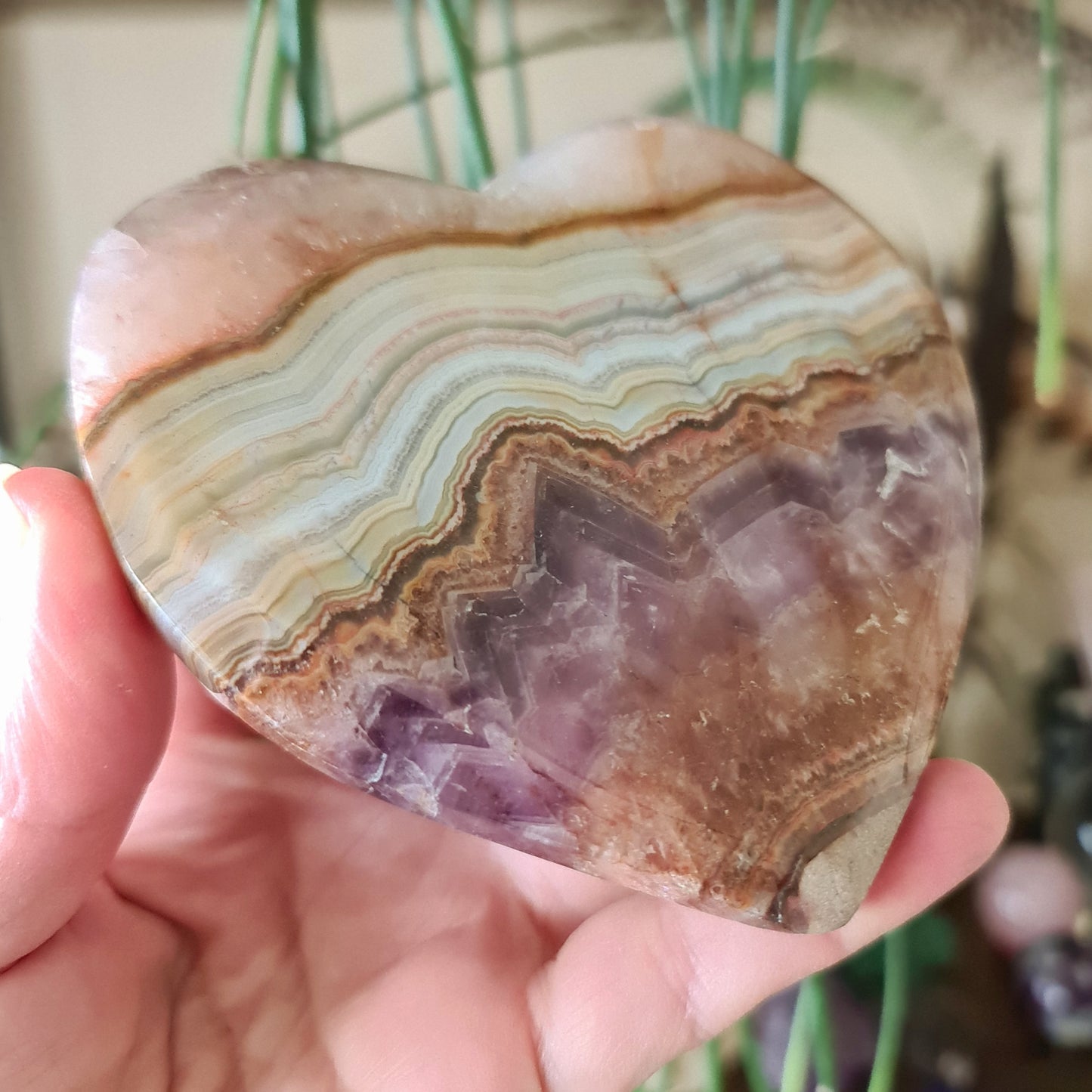Amethyst Agate Slab Heart (D) - 289Gm