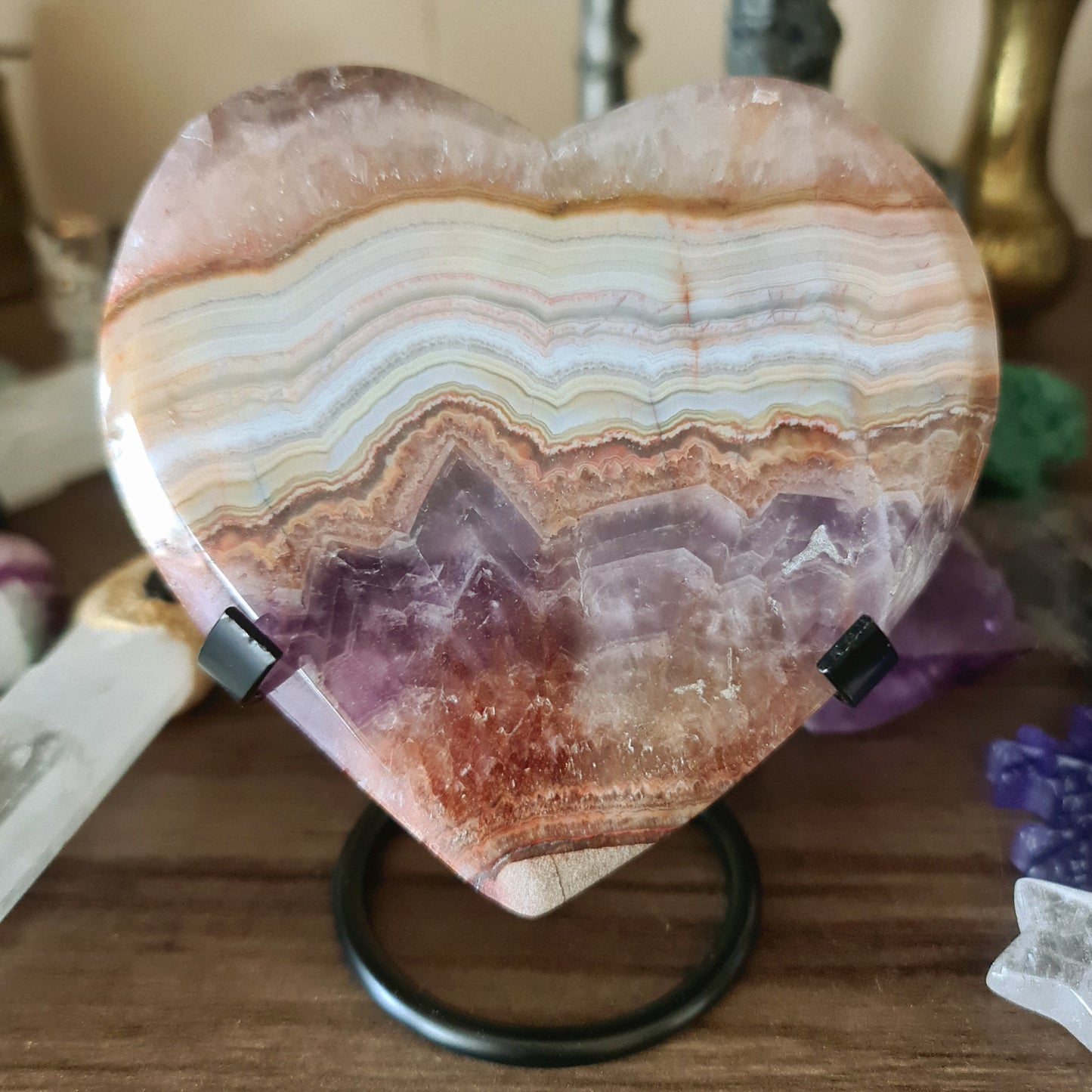 Amethyst Agate Slab Heart (D) - 289Gm