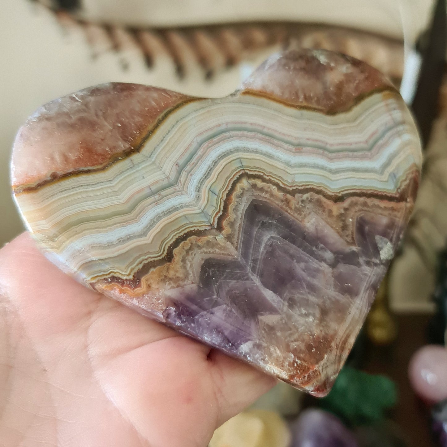 Amethyst Agate Slab Heart (E) - 322Gm