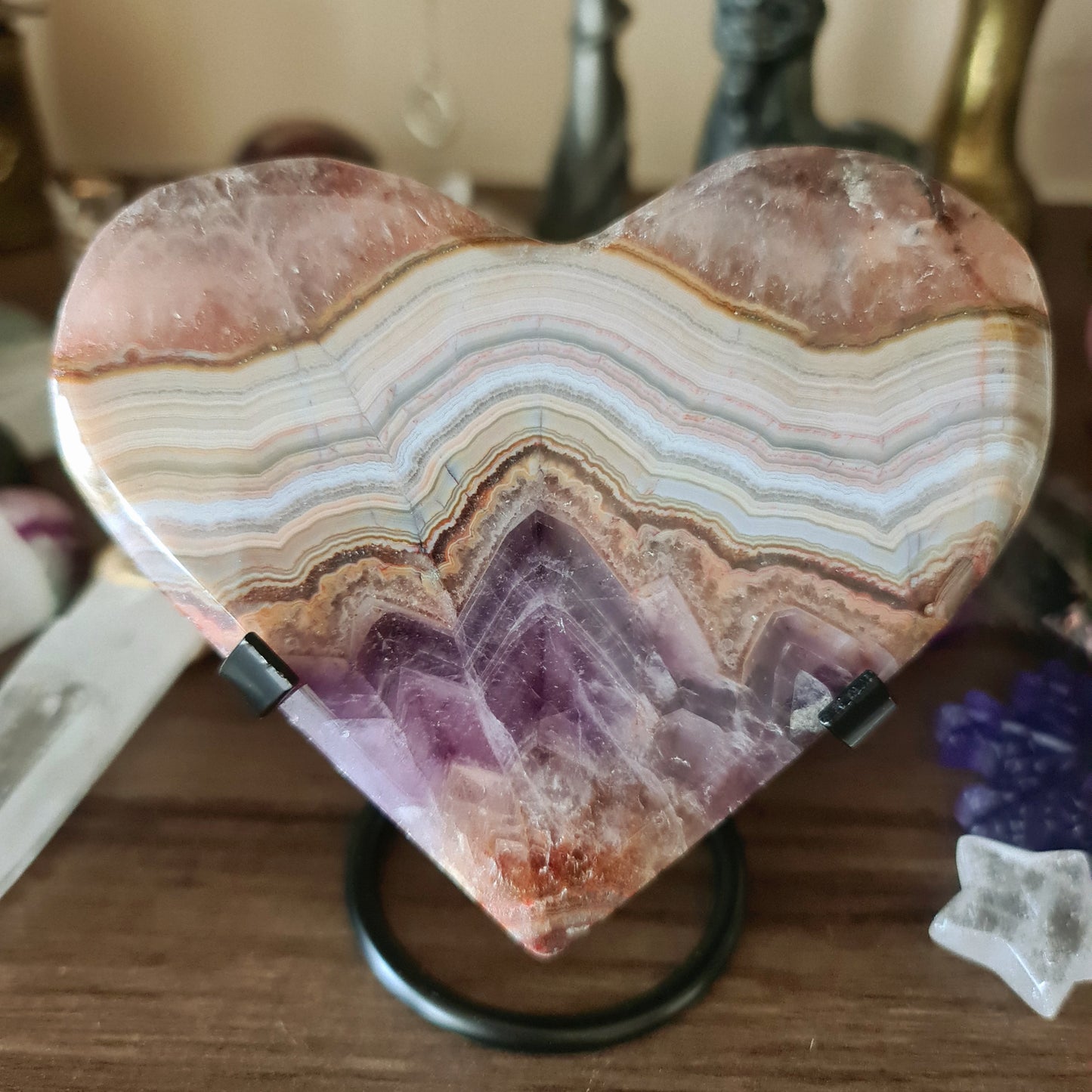 Amethyst Agate Slab Heart (E) - 322Gm
