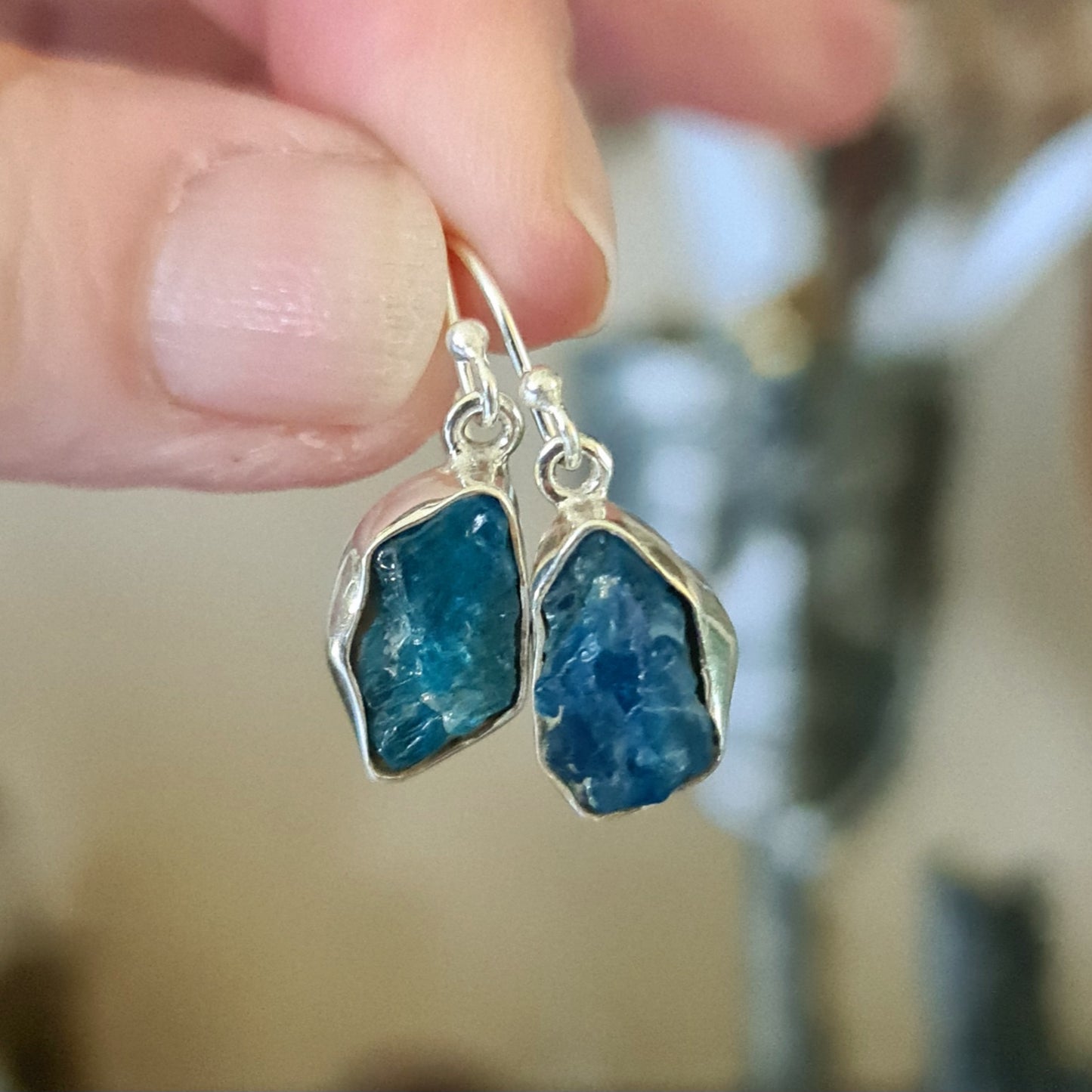 Blue Apatite Earrings