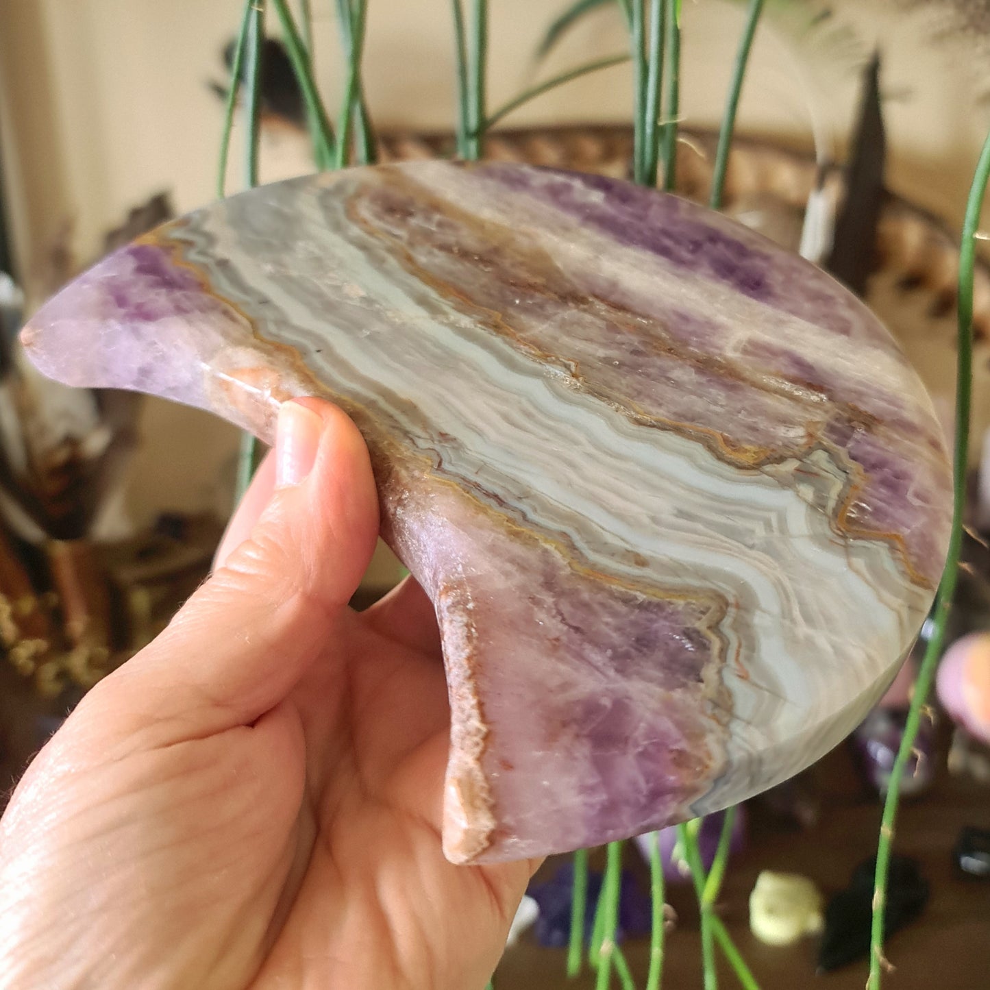 Amethyst Agate Slab Moon (B) - 676Gm
