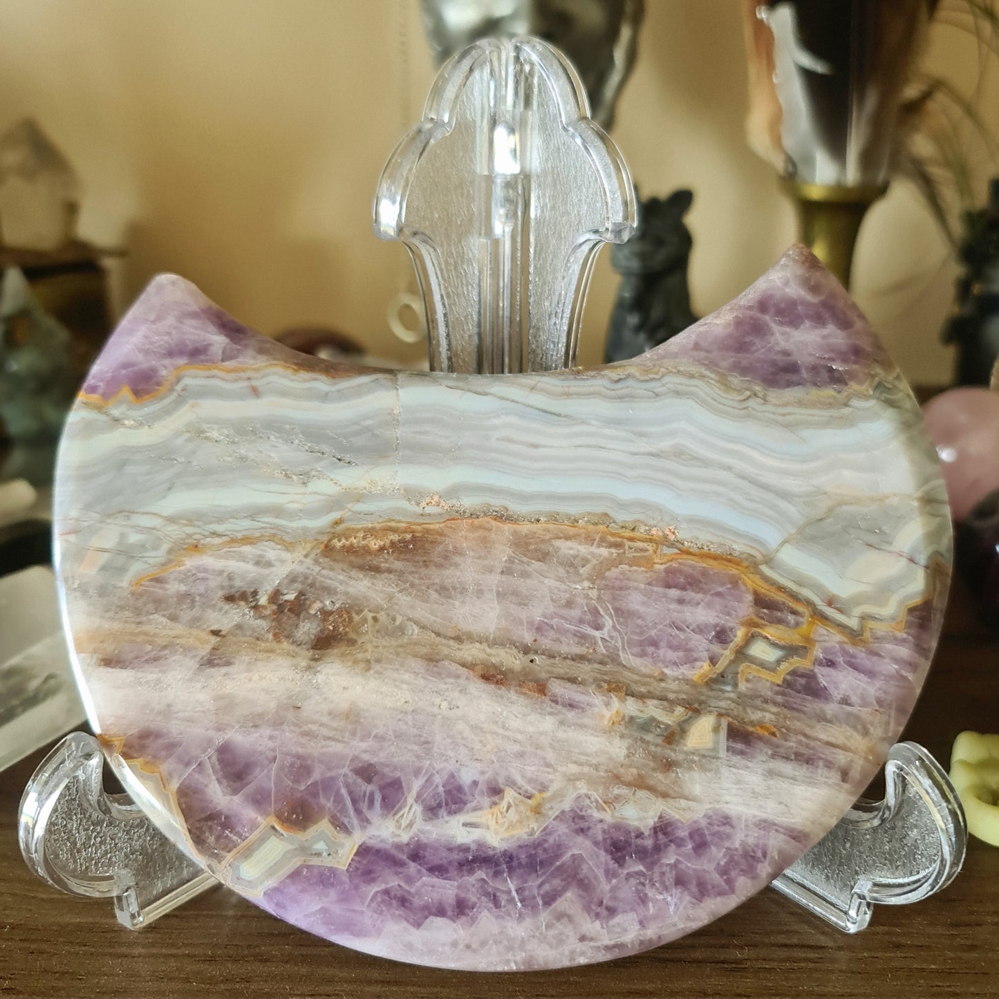 Amethyst Agate Slab Moon (B) - 676Gm