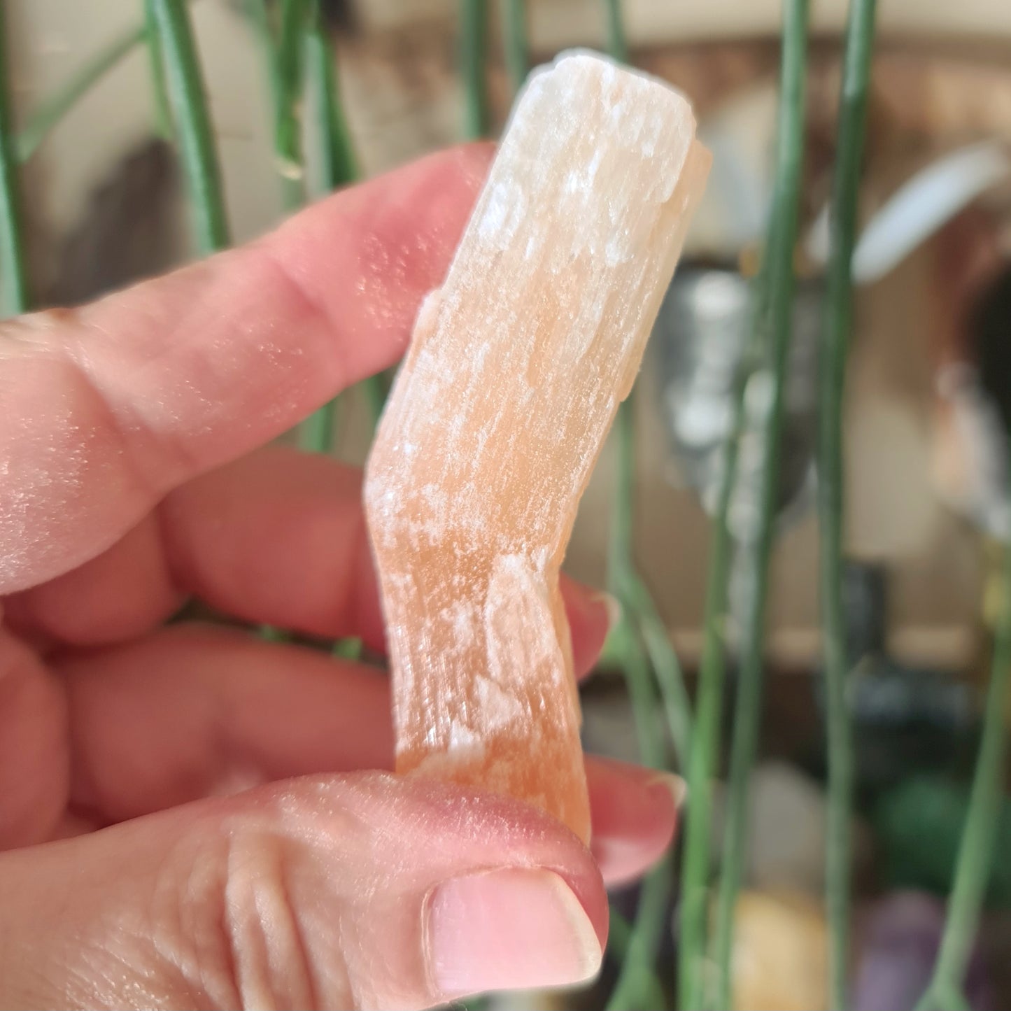 Peach Selenite Wand