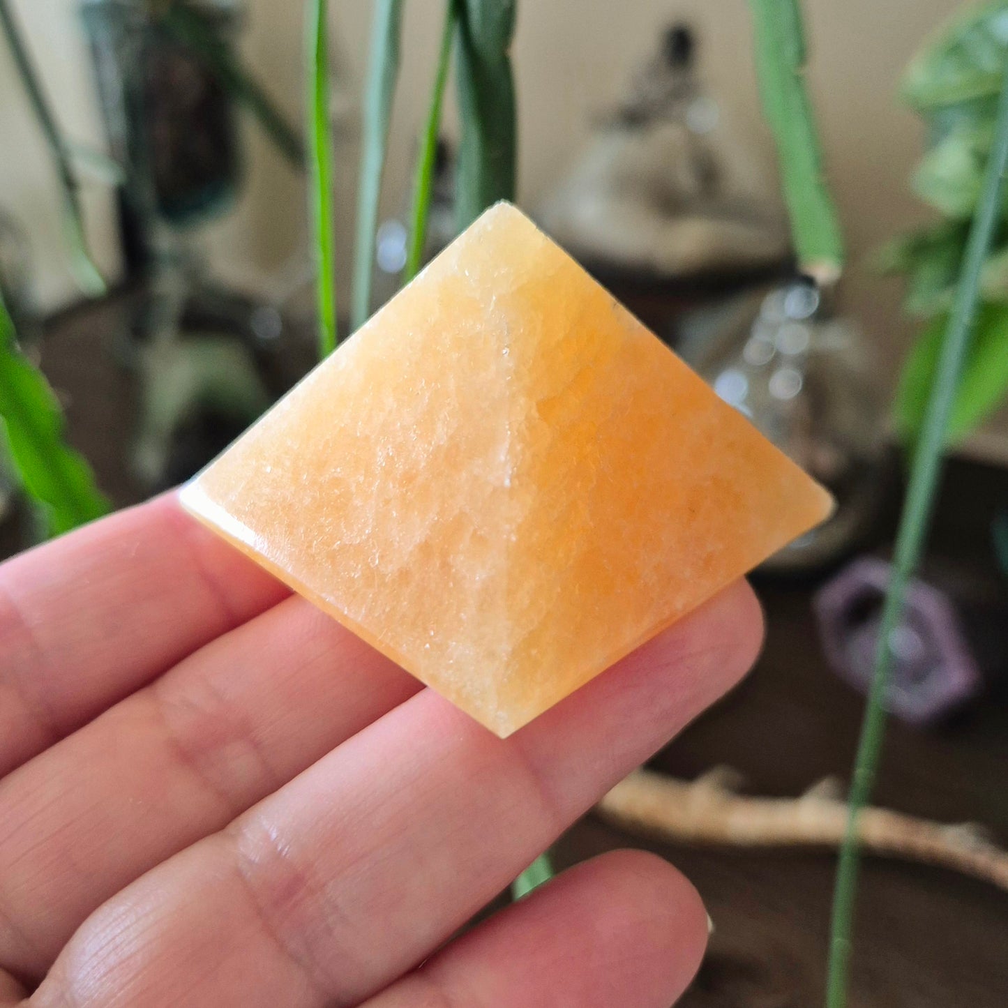 Orange Calcite Pyramids
