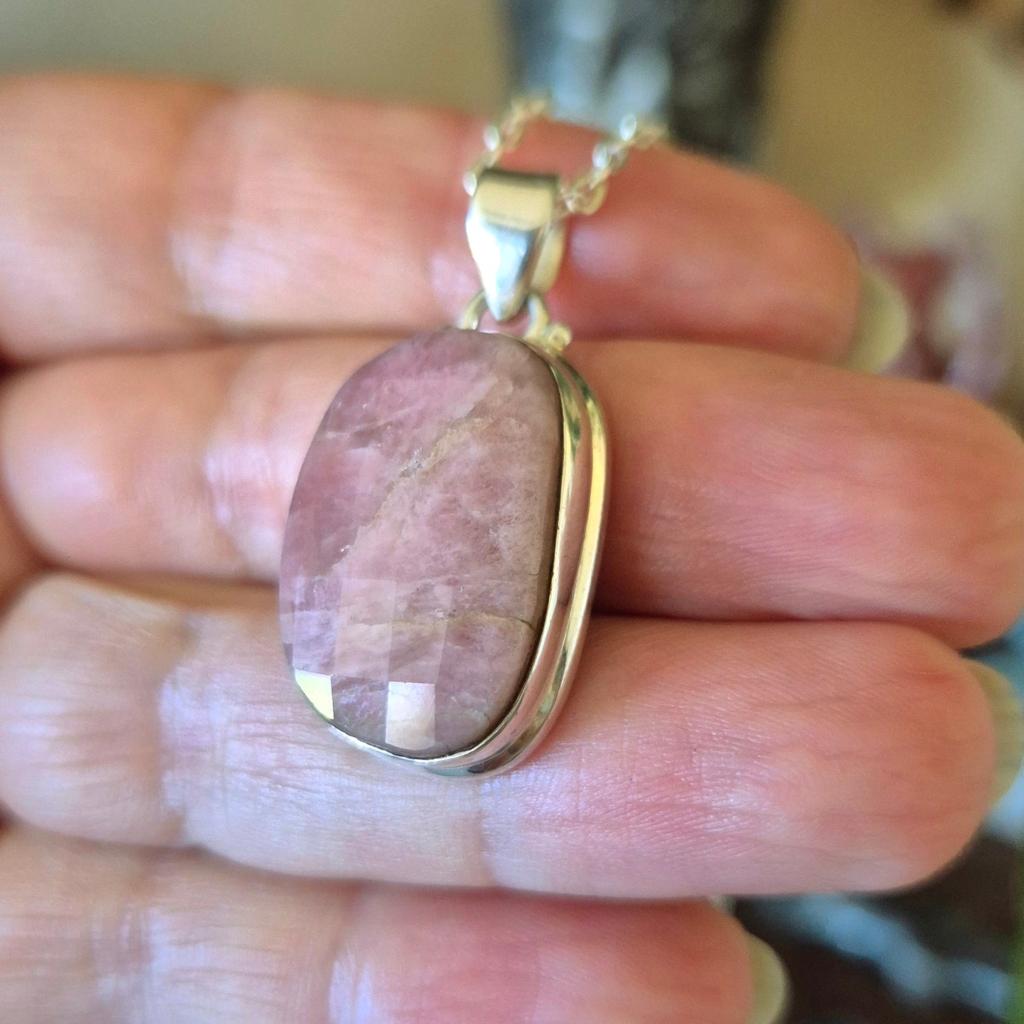 Pink Tourmaline Faceted Pendant