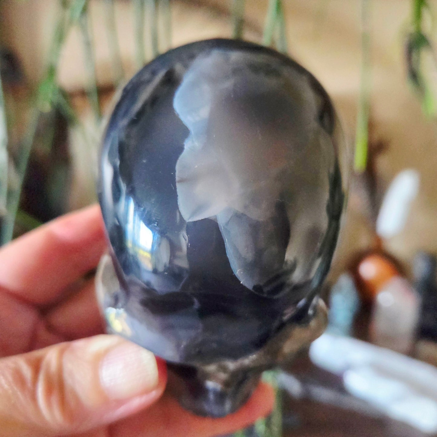 Volcano Agate Skull 740Gm
