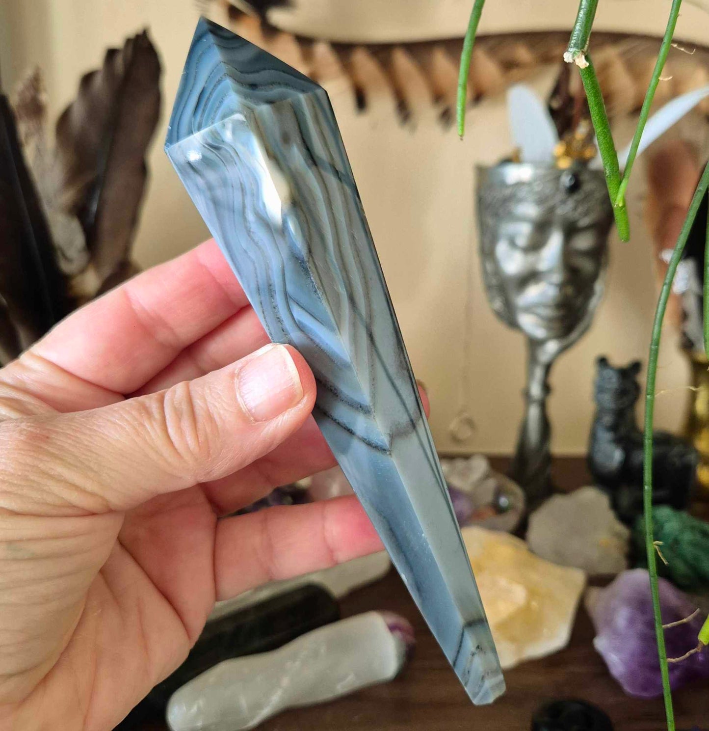 Black Agate Sceptre & Stand