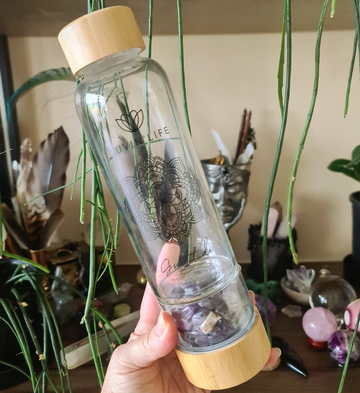 Amethyst Crystal Water Bottle