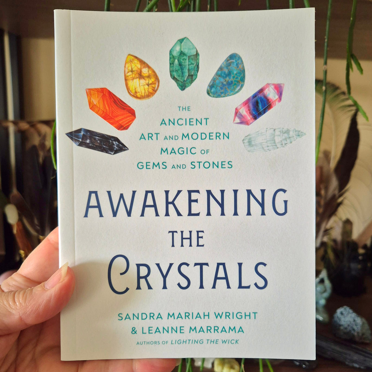 softcover book about crystals