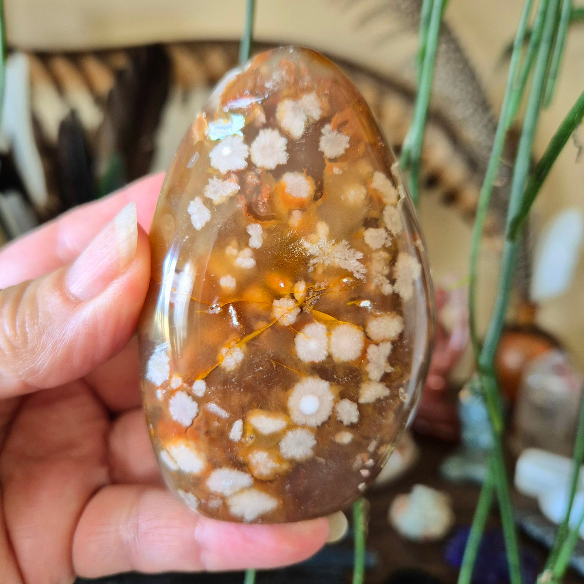 flower patterned crystal freeform