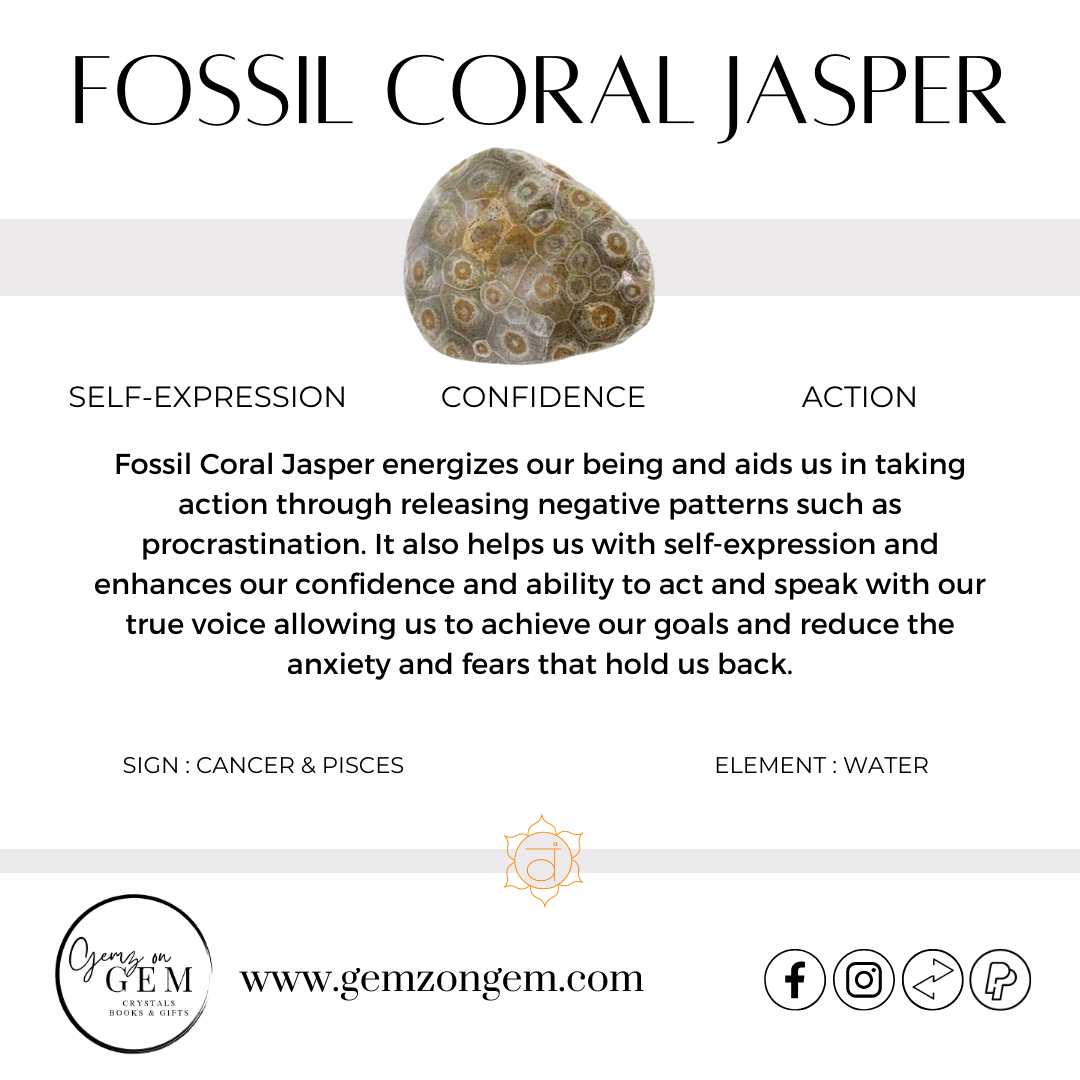 Fossil Coral Jasper Wand