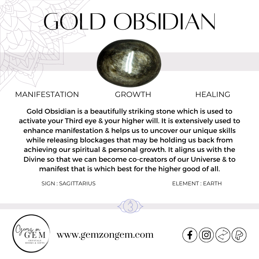 Gold Sheen Obsidian Heart
