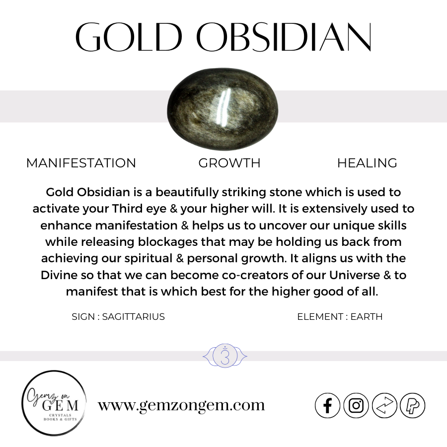 Gold Sheen Obsidian Flame