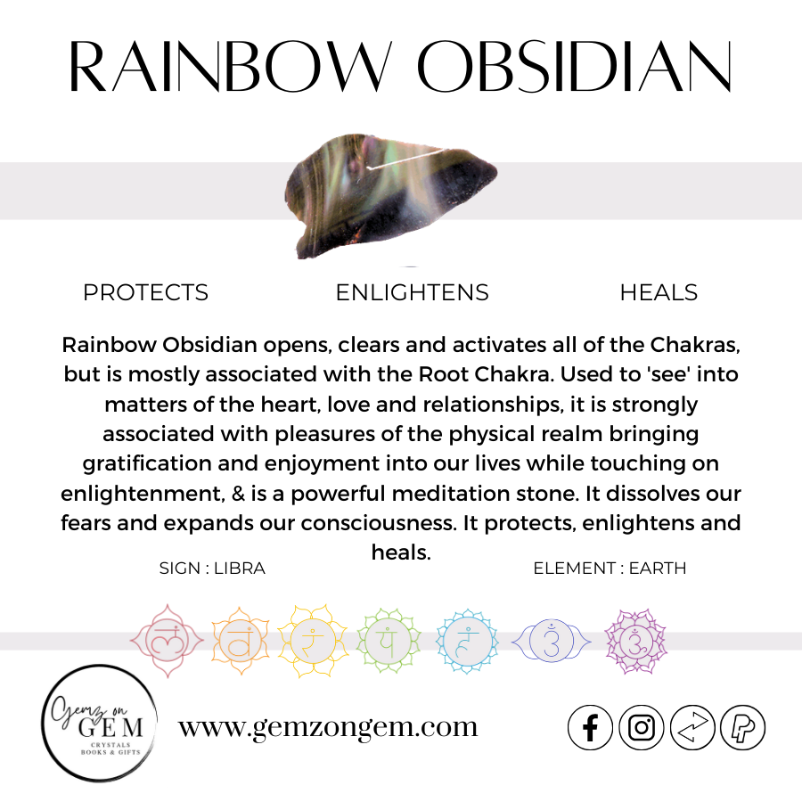 Rainbow Obsidian Palm Stone