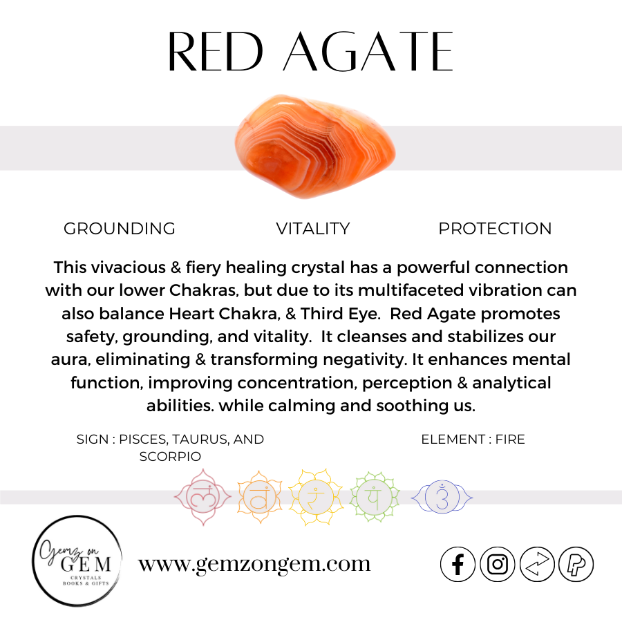 Red Agate Moon & Pentagram Stand