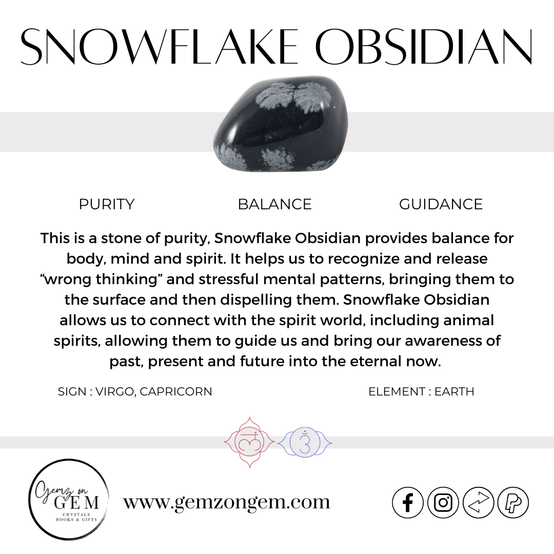 Snowflake Obsidian Tumble - Small