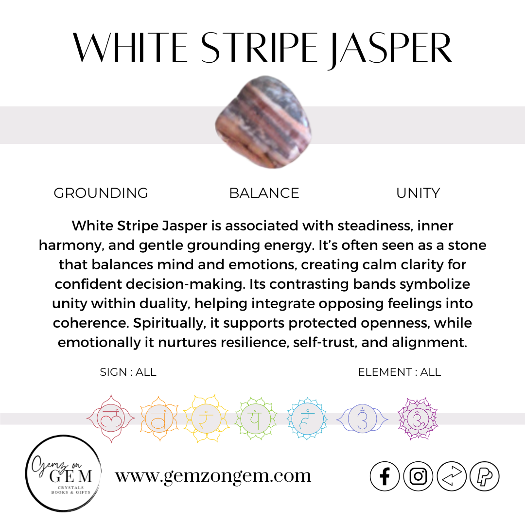 White Stripe Jasper Tumble