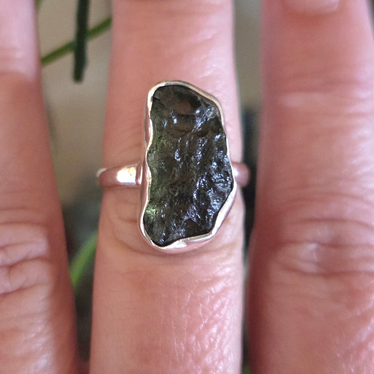 Moldavite Ring Size 8