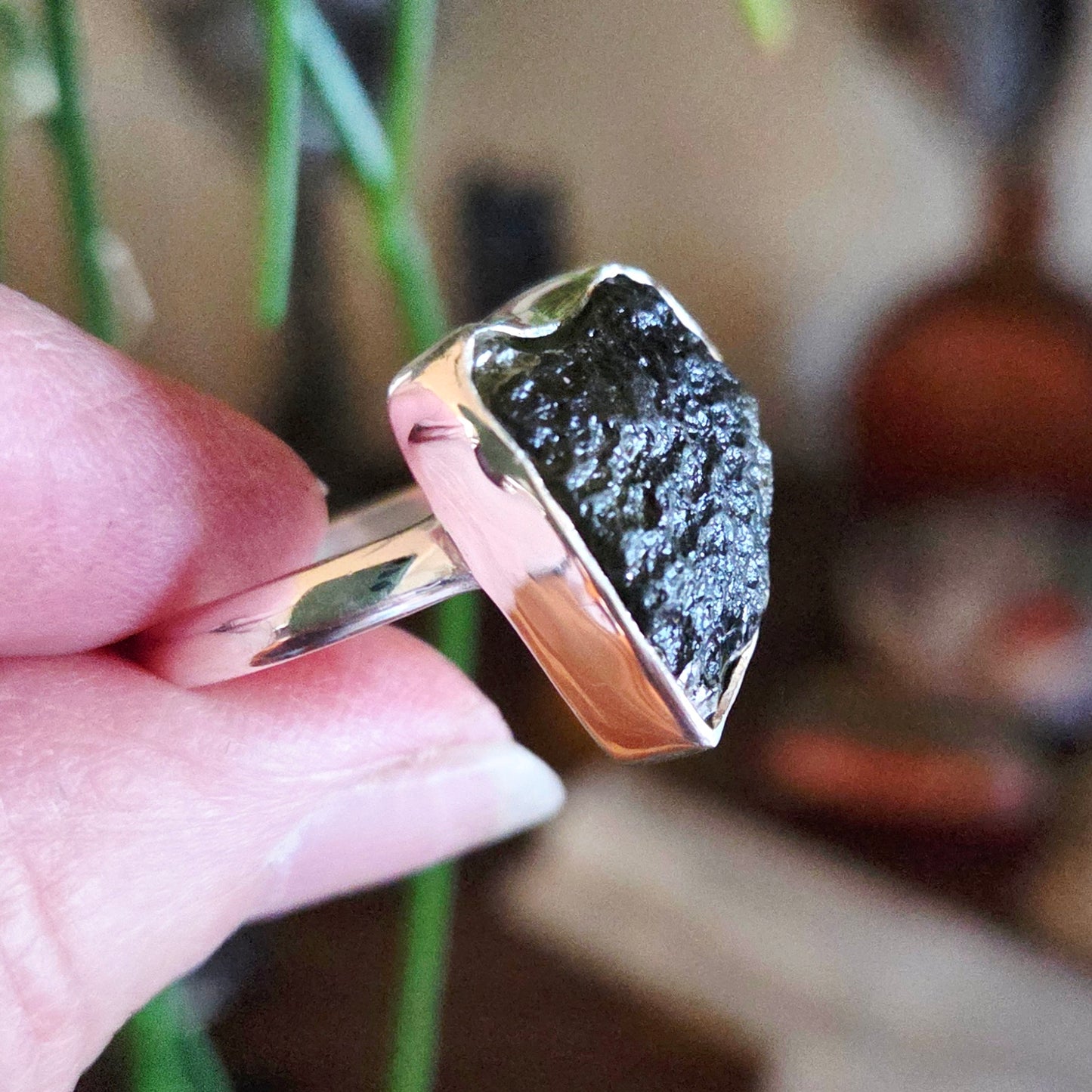 Moldavite Ring Size 9