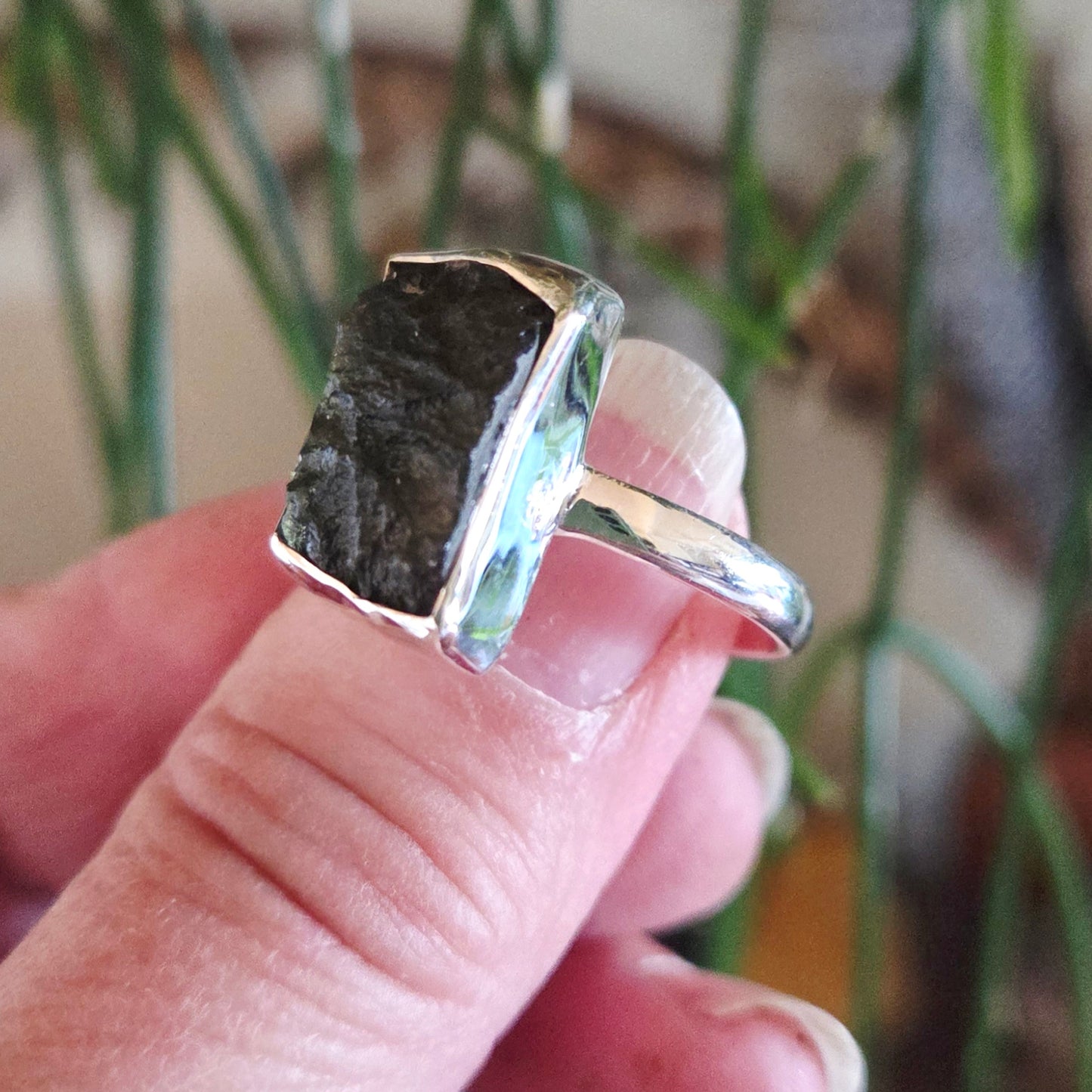 Moldavite Ring Size 10