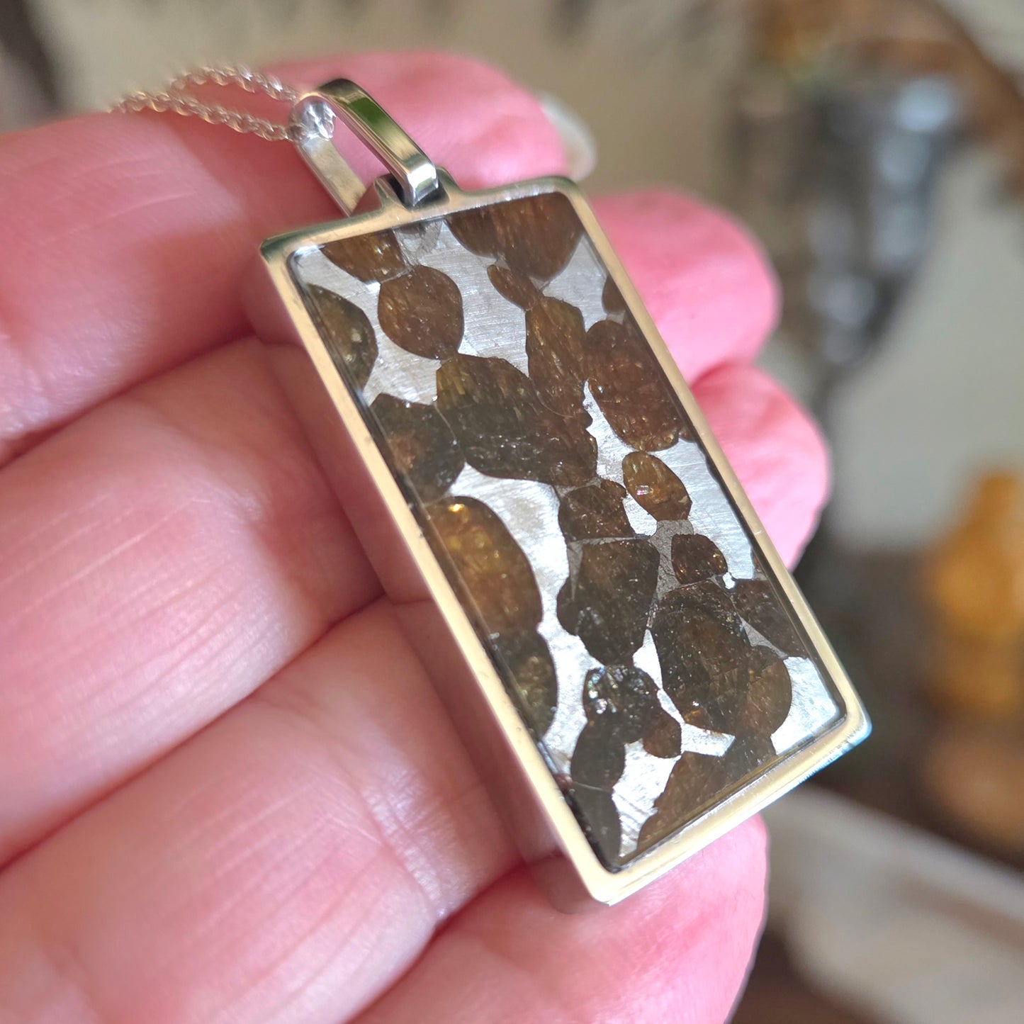 Pallasite Meteorite Pendant