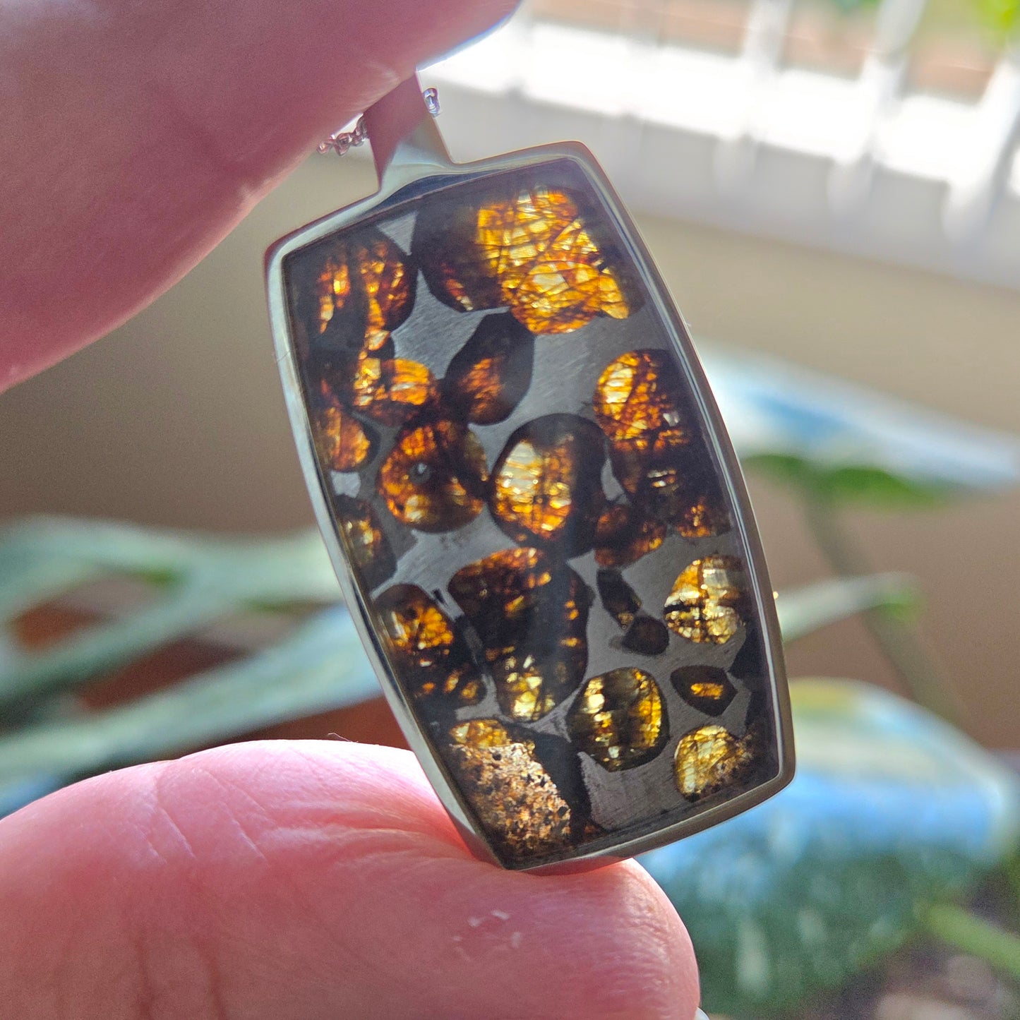 Pallasite Meteorite Pendant