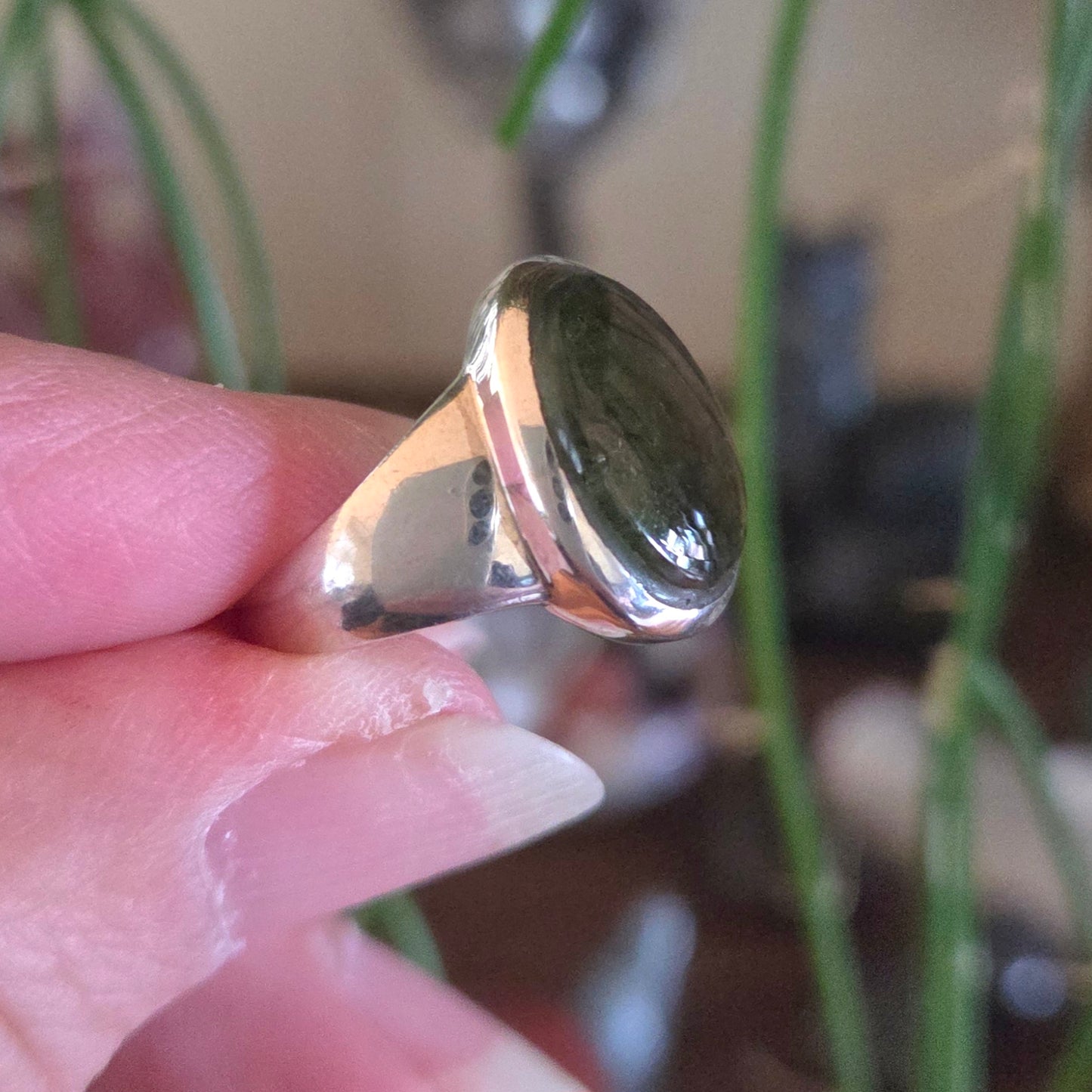 Moldavite Ring Size 8