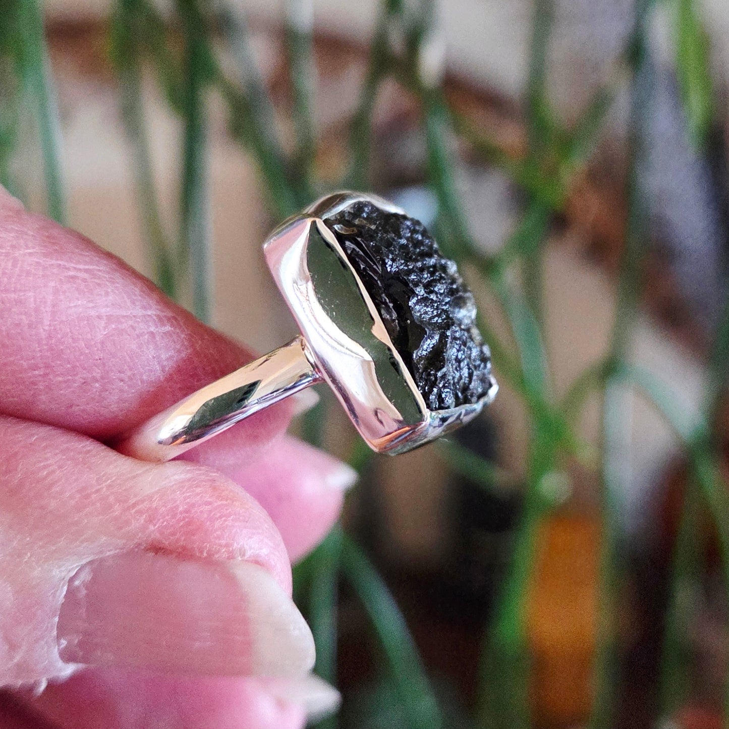 Moldavite Ring Size 10