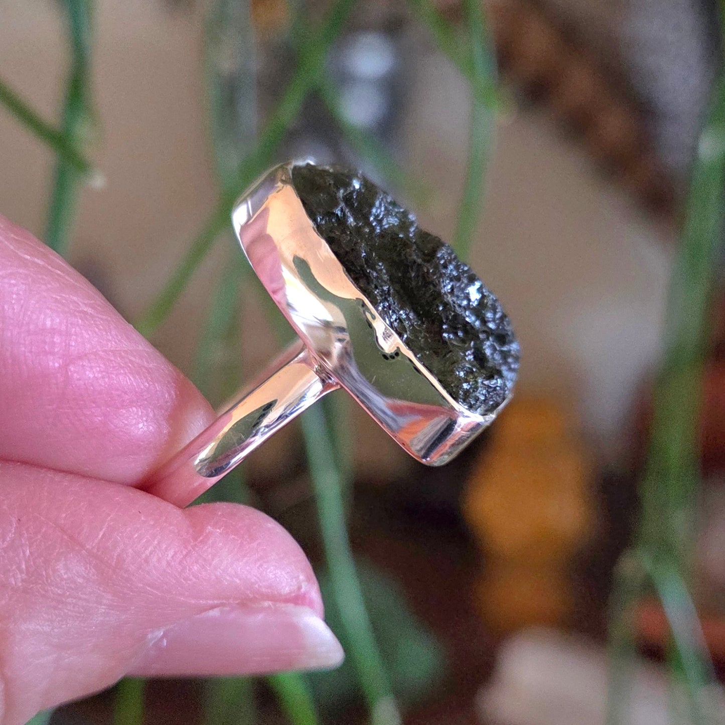 Moldavite Ring Size 10