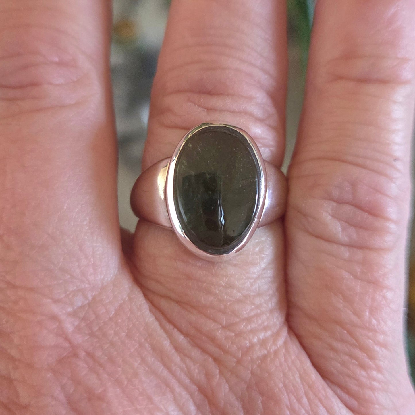 Moldavite Ring Size 8